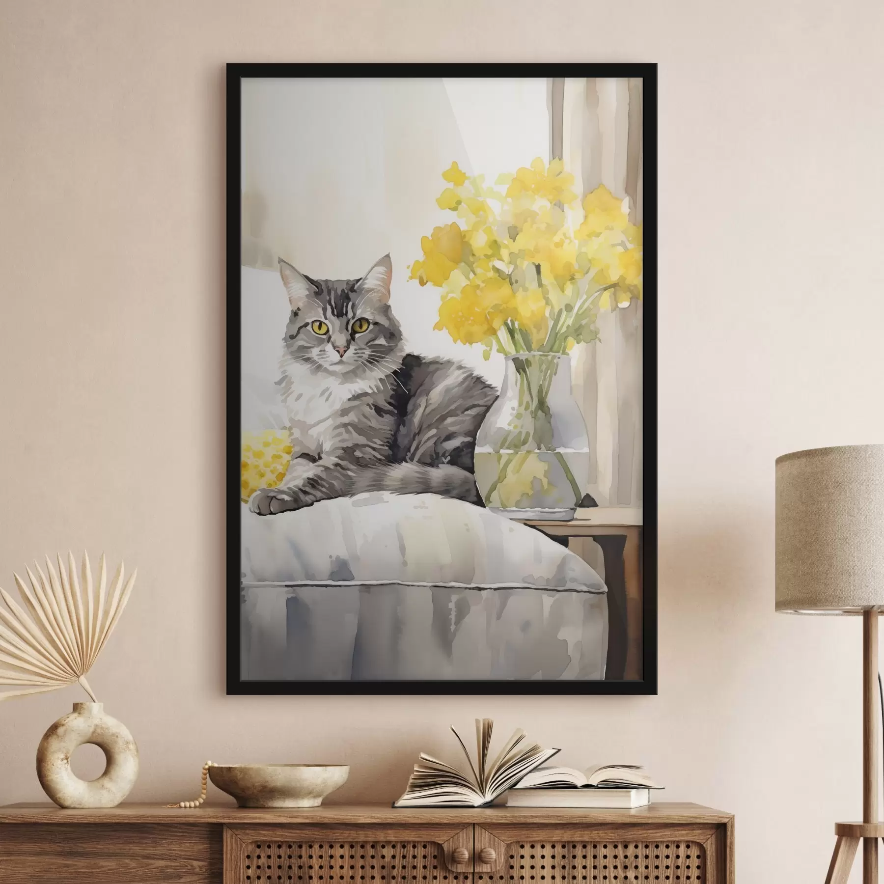 Fototapety Mačka a kvety f46426