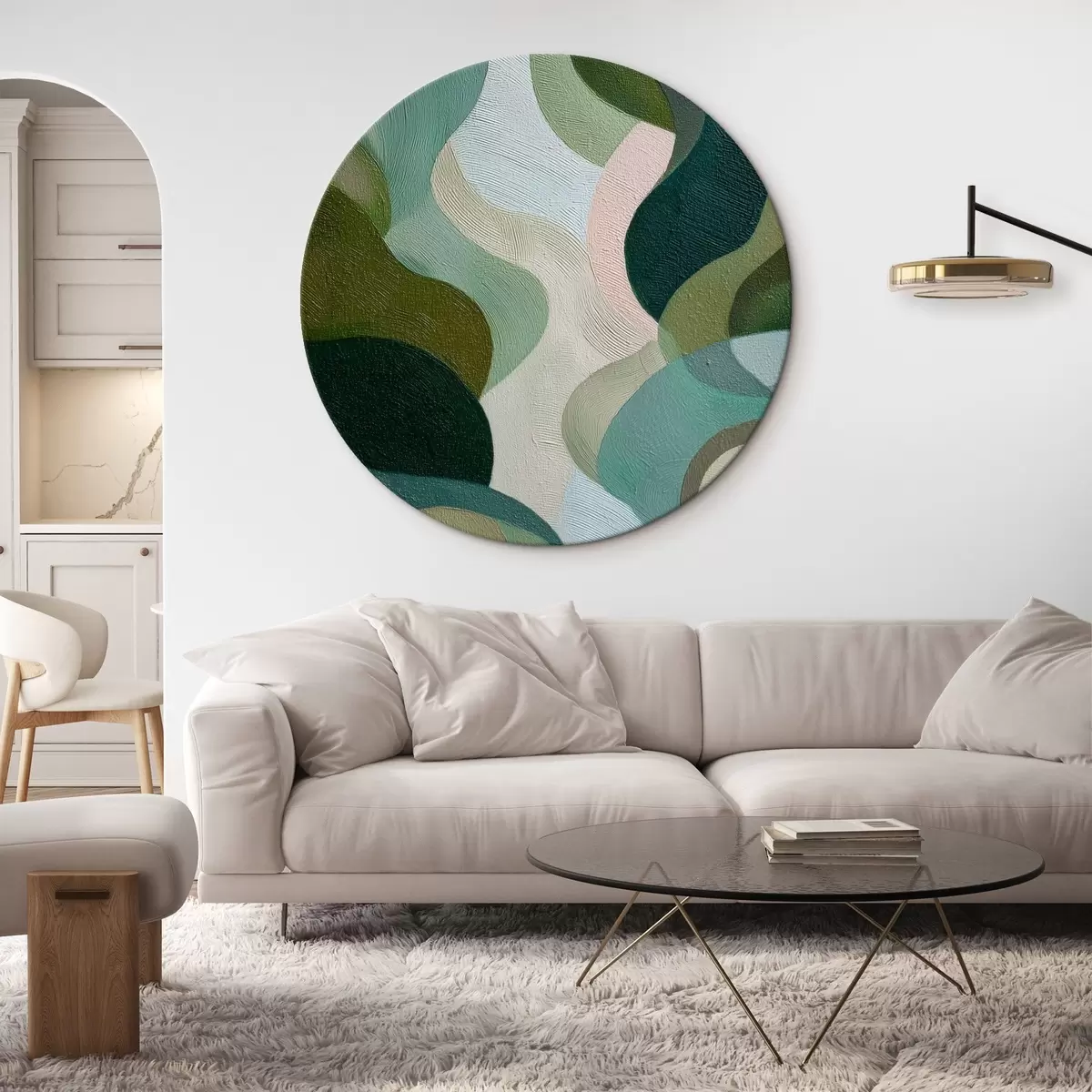 Okrúhle obrazy Abstraktné línie r46372