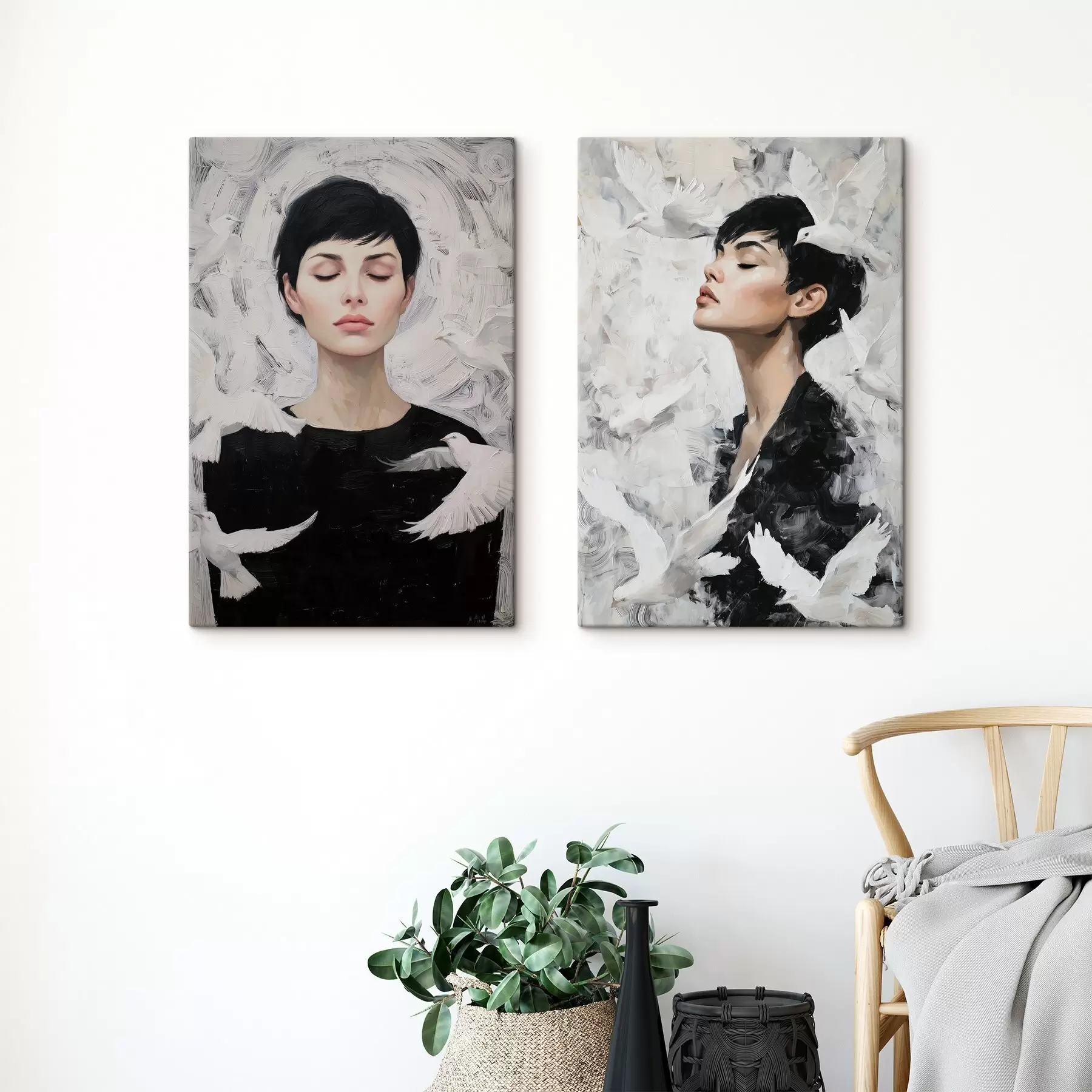 Obraz Žena s holubicami m00923