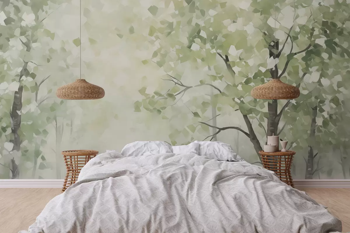 Fototapety Abstraktné stromy imitácia maľby w04781