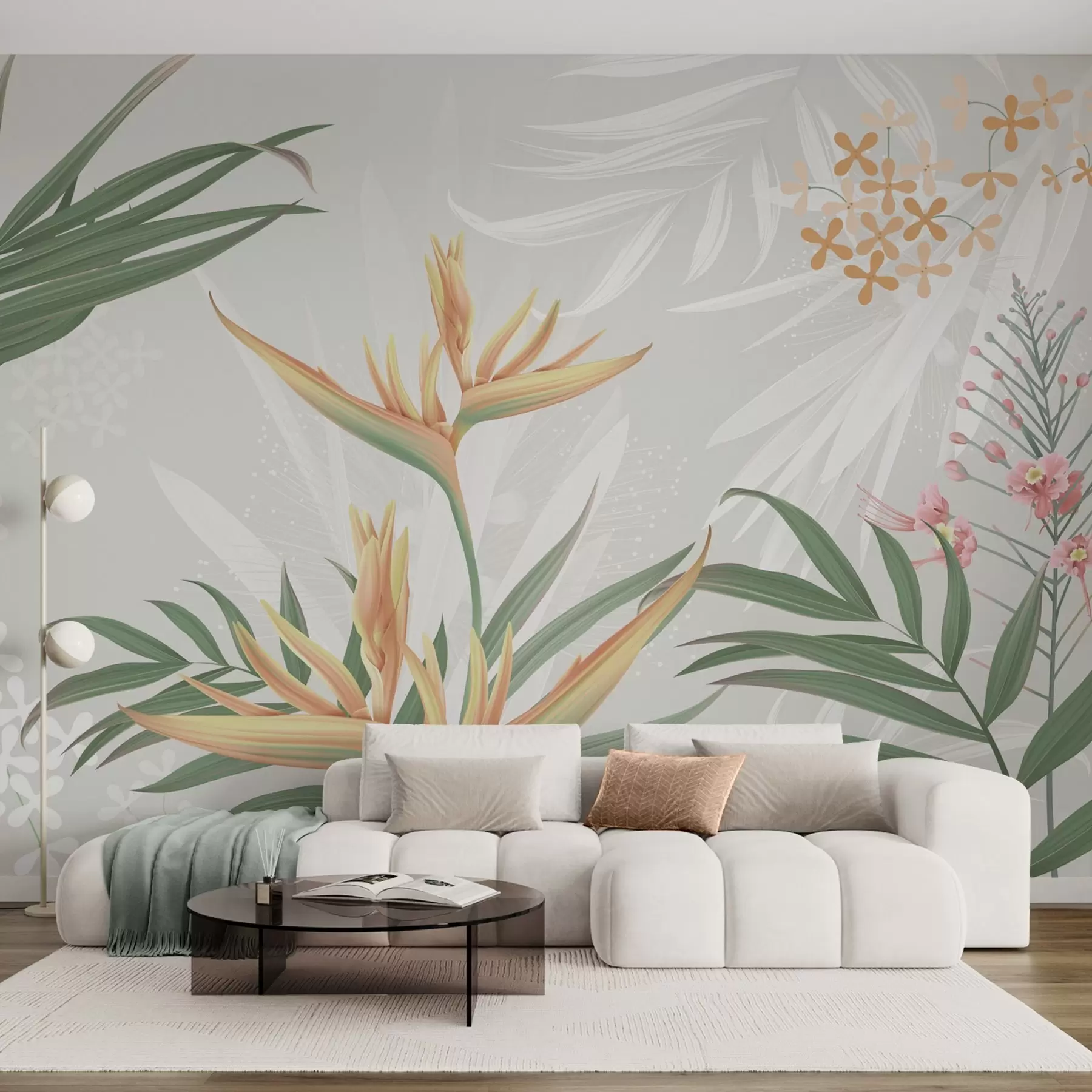 Fototapety Exotické kvety Strelitzia v zelení w04783
