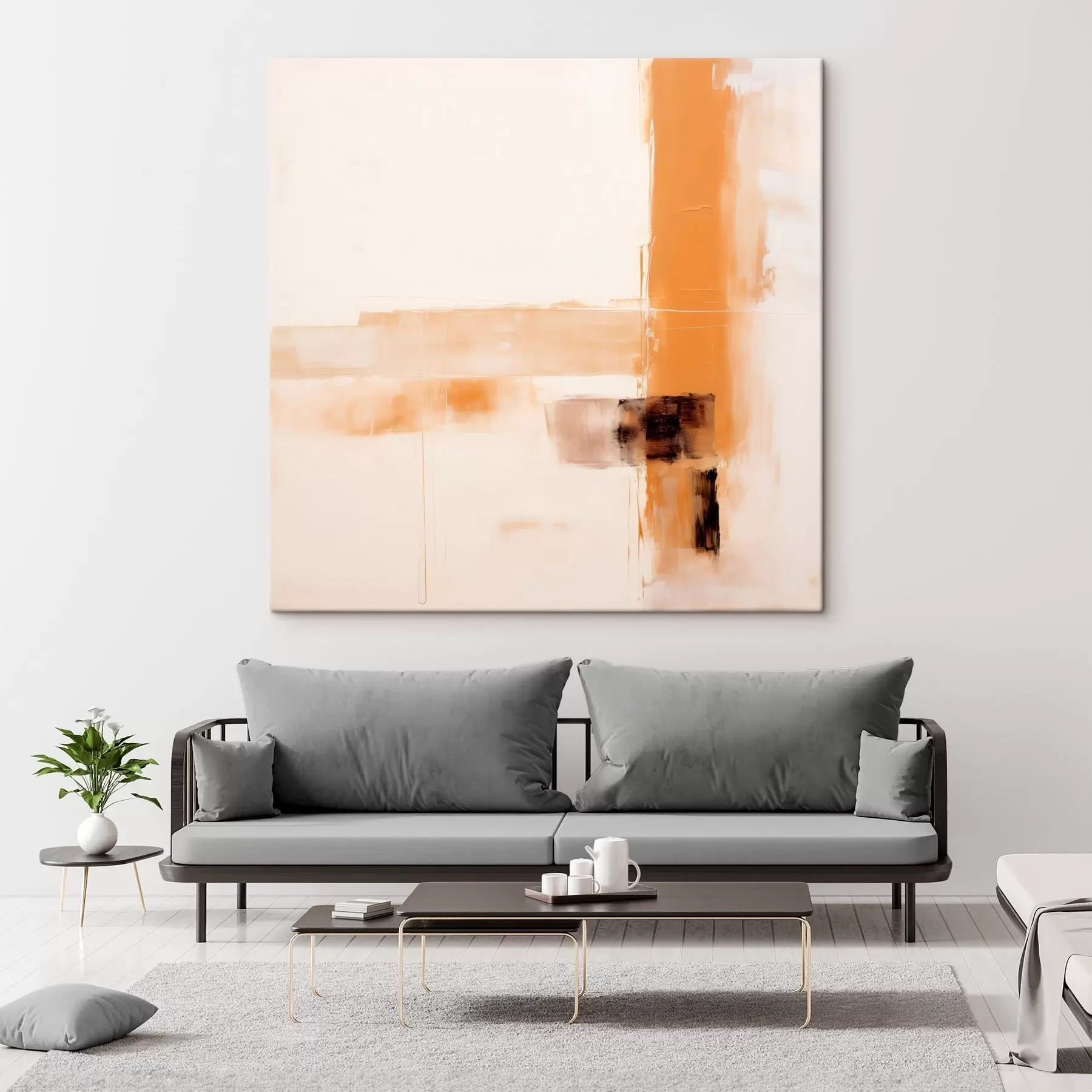 Obraz Oranžová a hnedá abstrakcia s46307