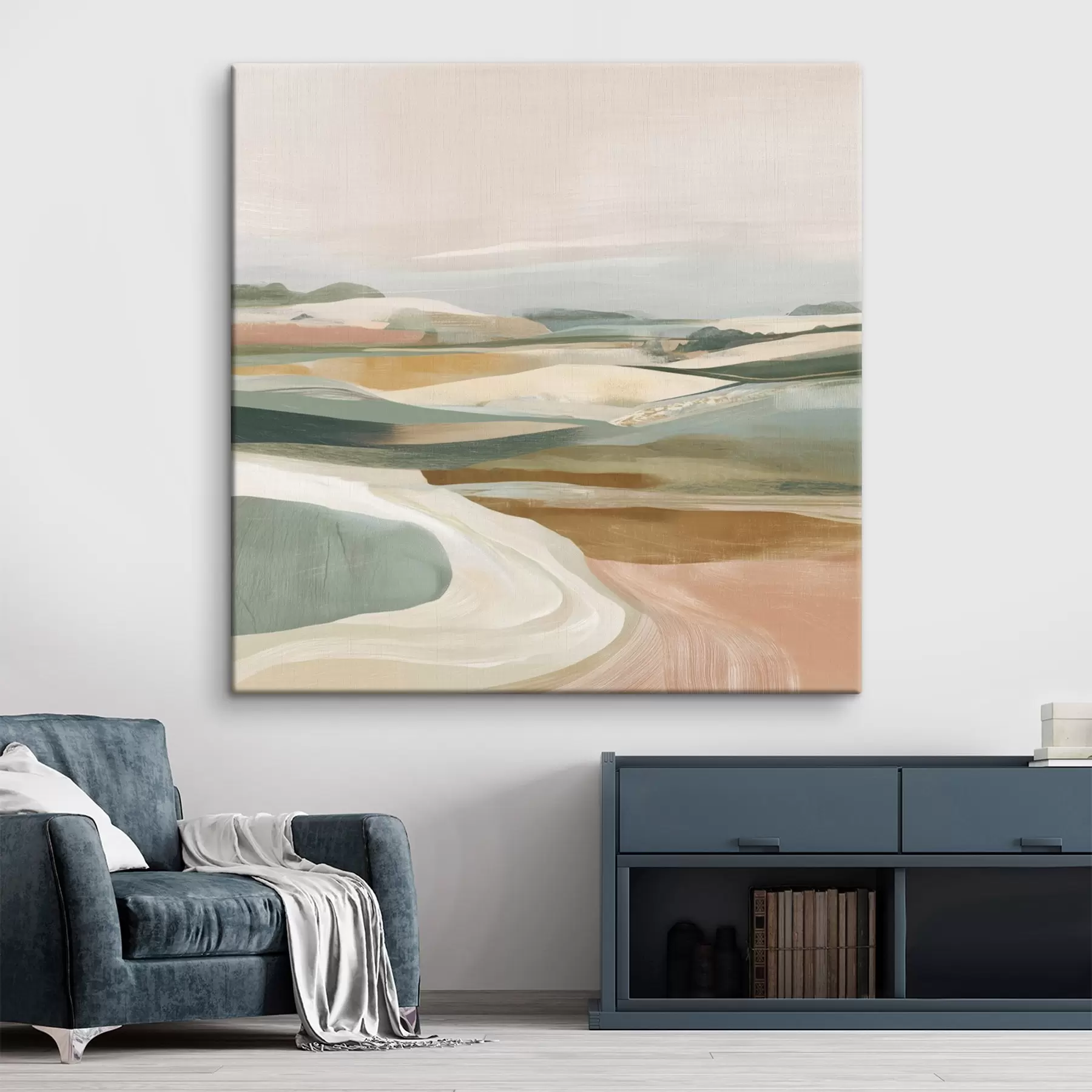 Obraz Vidiek s polami a cestou v akvarelovom štýle s46317