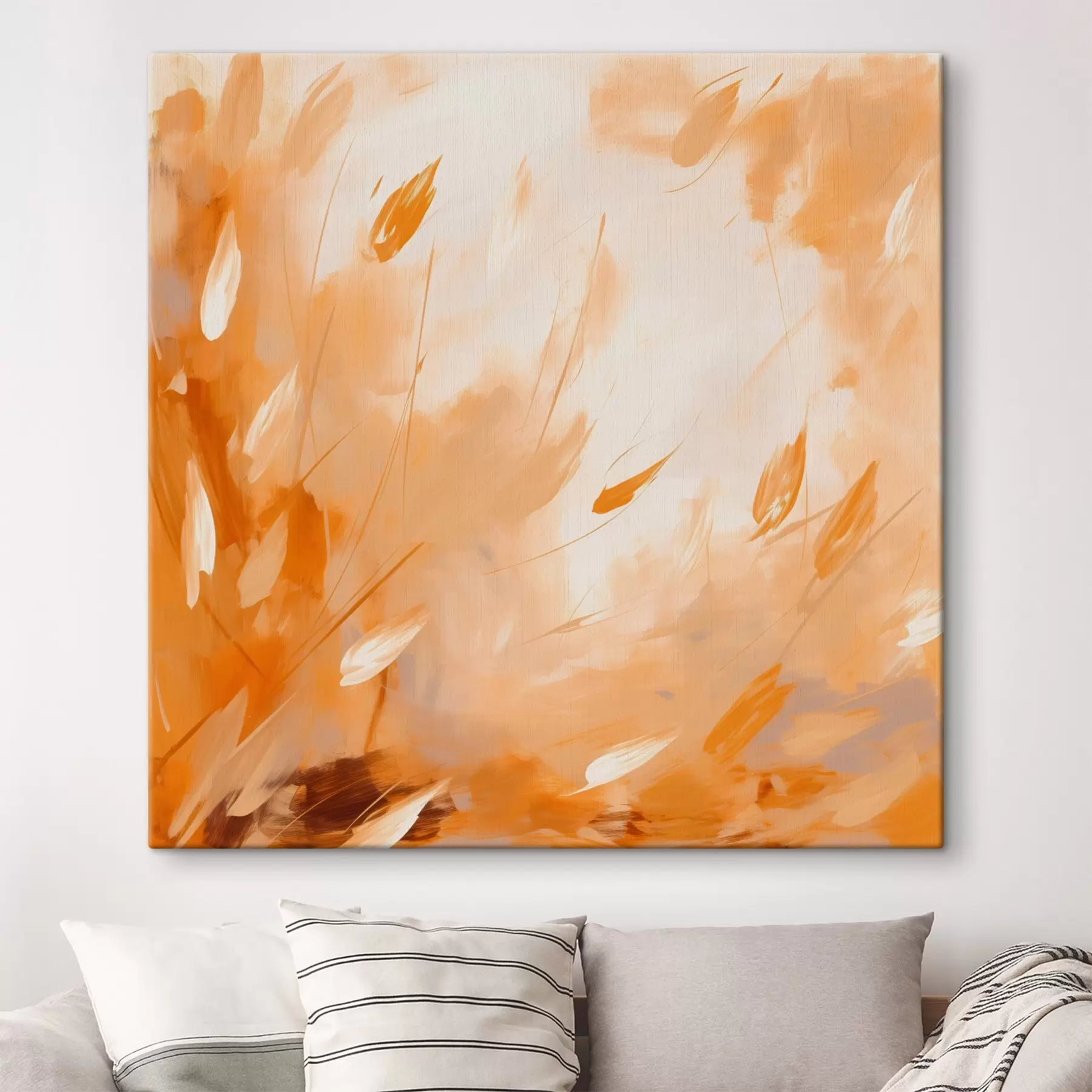 Obraz Abstraktné okvetné lístky a stonky v olejovom štýle s46319