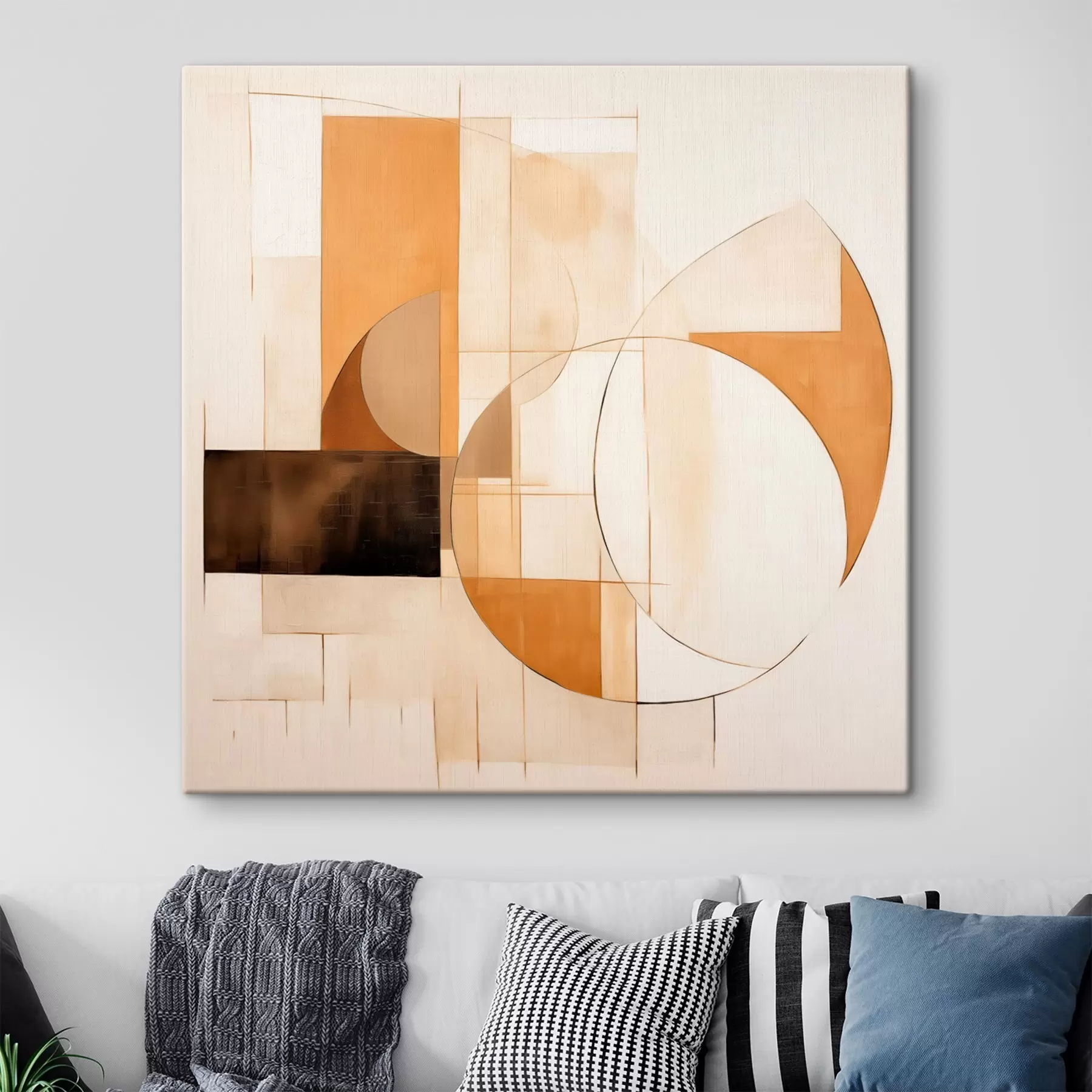 Obraz Abstraktná minimalistická kompozícia v teplých odtieňoch s46321