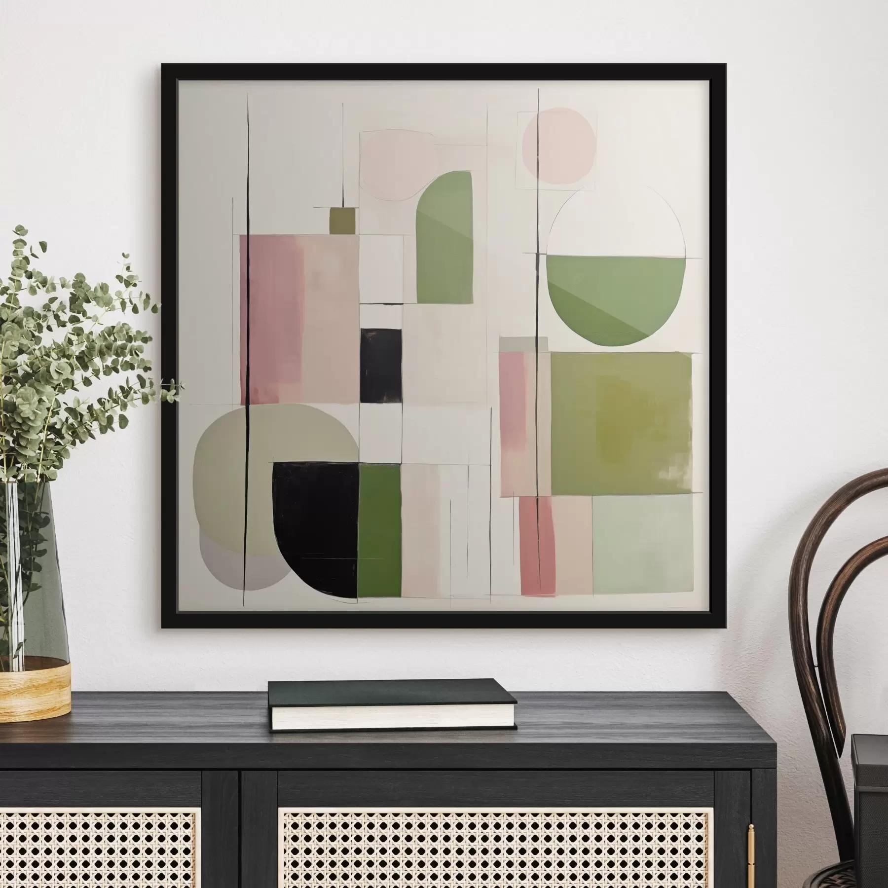 Fototapety Abstraktné umenie s farebnými blokmi a čiarami f46313