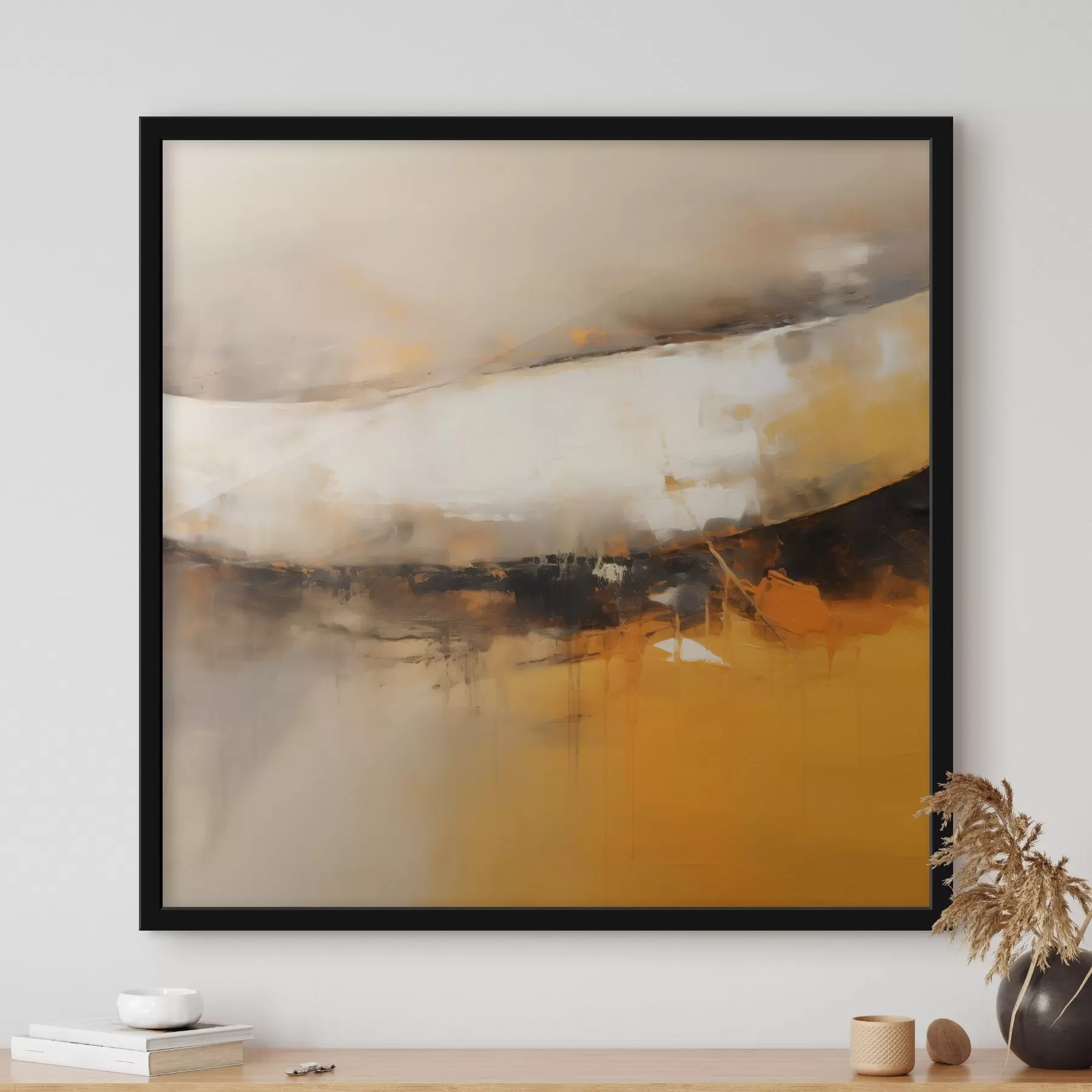 Fototapety Dynamická kompozícia s oranžovými a tmavými tónmi f46318