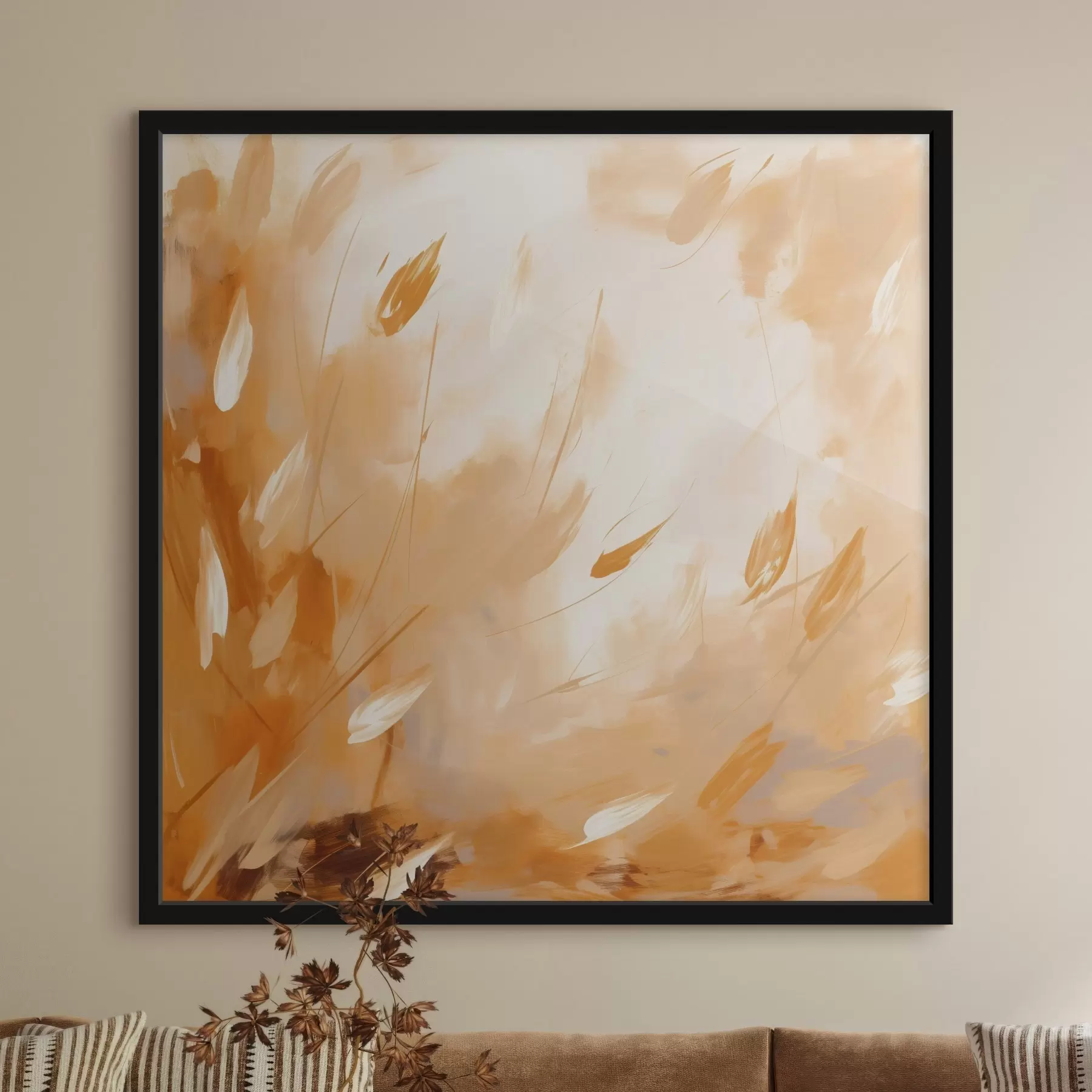 Fototapety Abstraktné okvetné lístky a stonky v olejovom štýle f46319