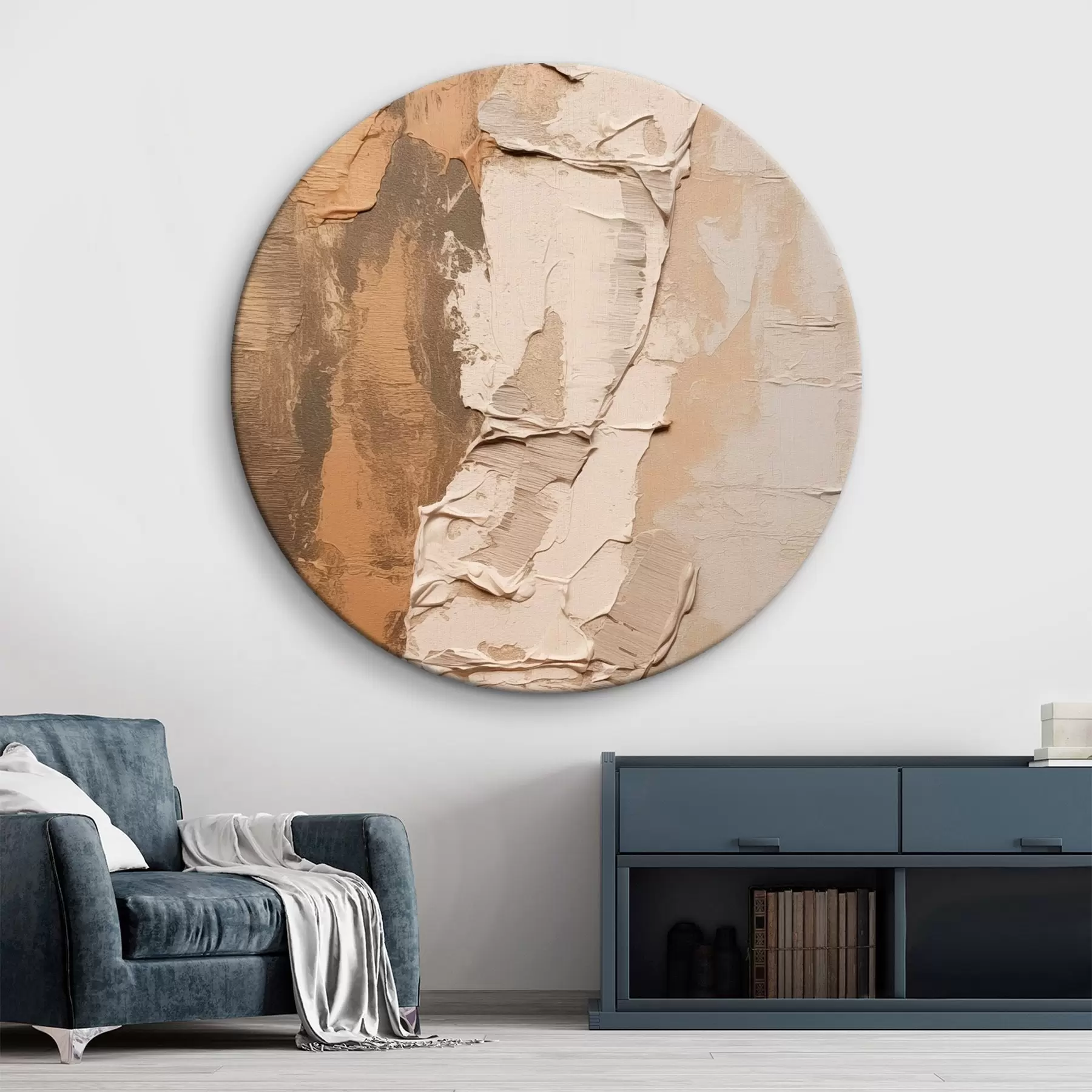 Obraz Abstraktná maľba s hustými ťahmi štetca, béžovými a hnedými odtieňmi, textúrovaným povrchom a neutrálnou farebnou paletou r46272