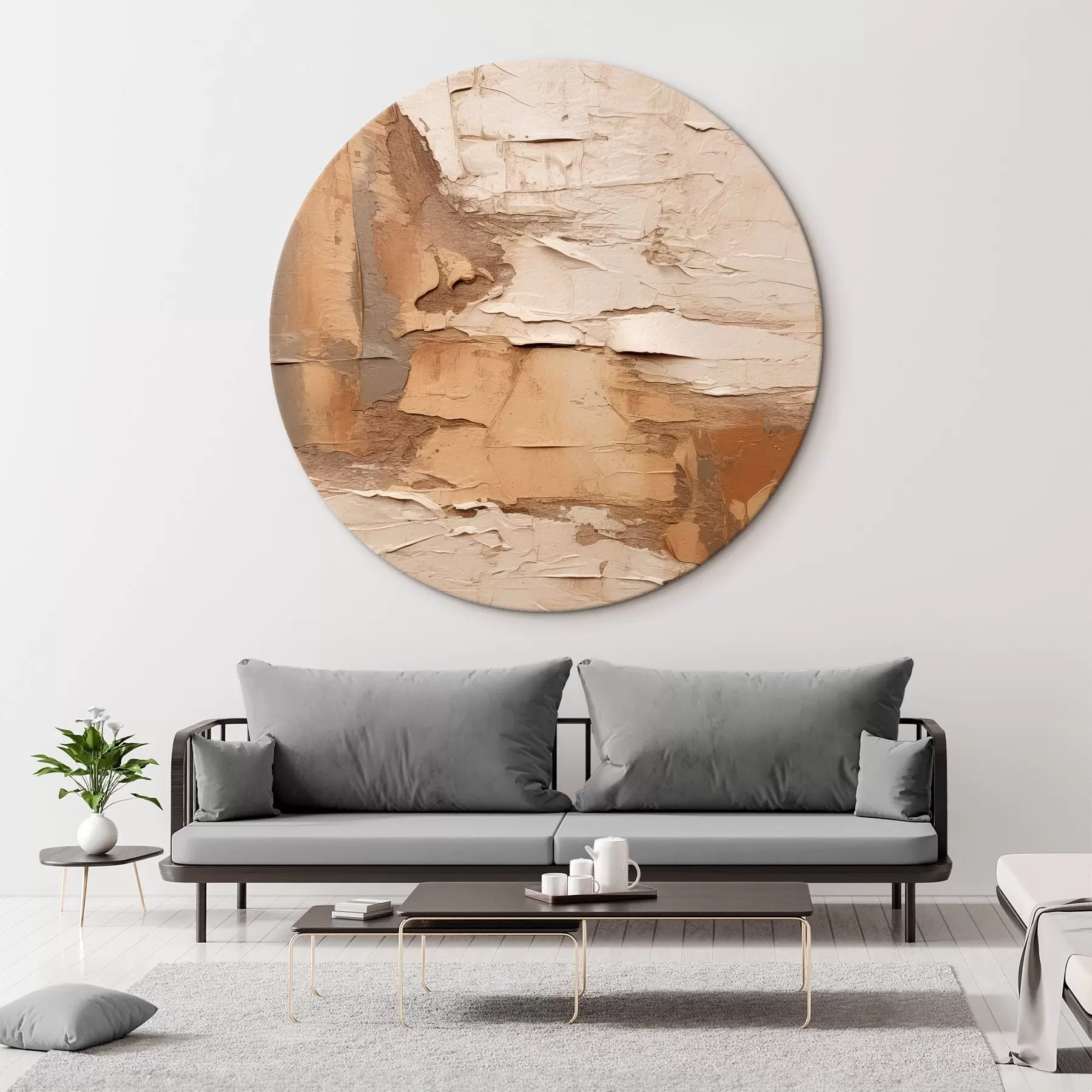 Obraz Abstraktná maľba s hustými ťahmi štetca, béžovými a hnedými odtieňmi, textúrovaným povrchom a neutrálnou farebnou paletou r46273