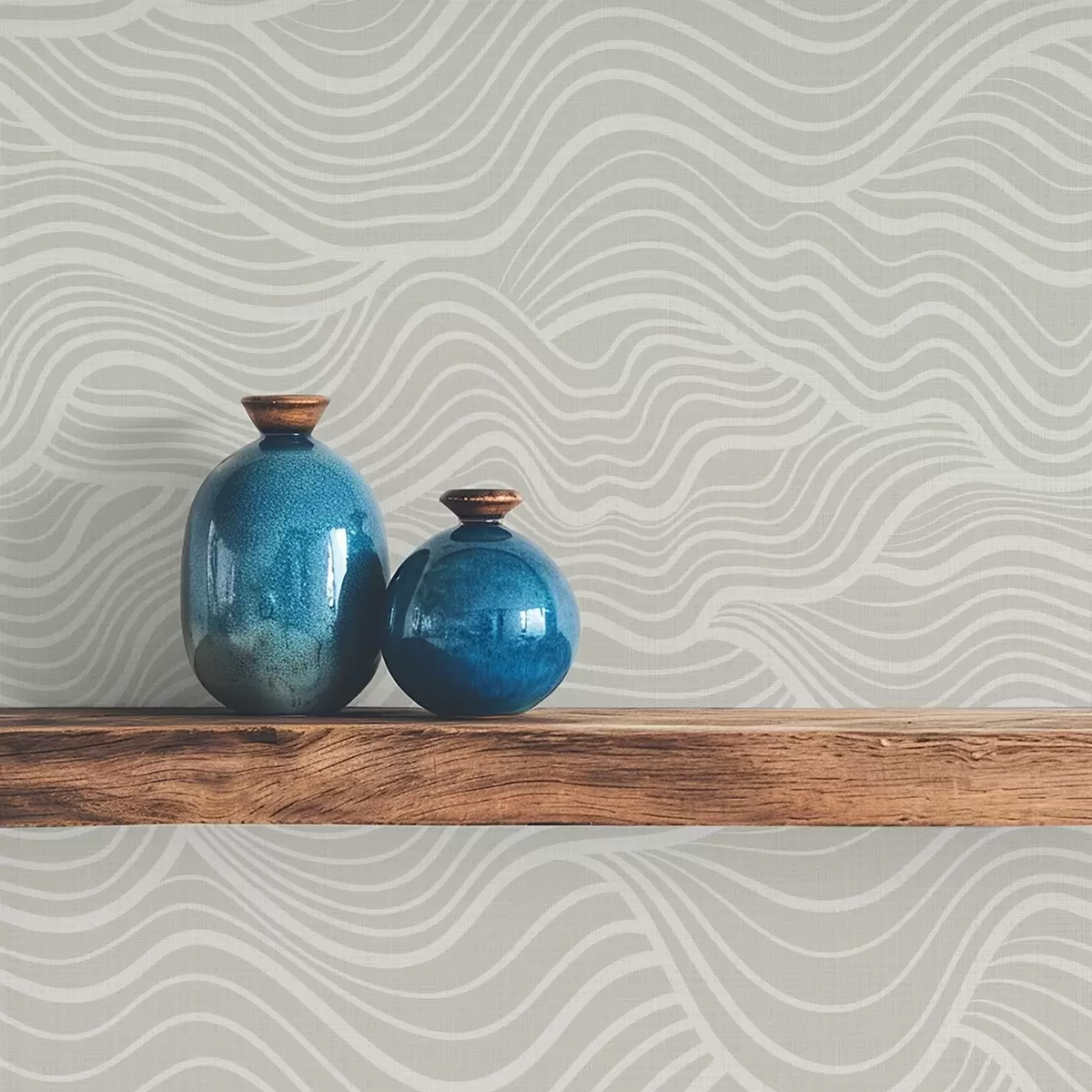 Tapety Vlny na šedo-olivovom pozadí s textúrou tkaniny a00681