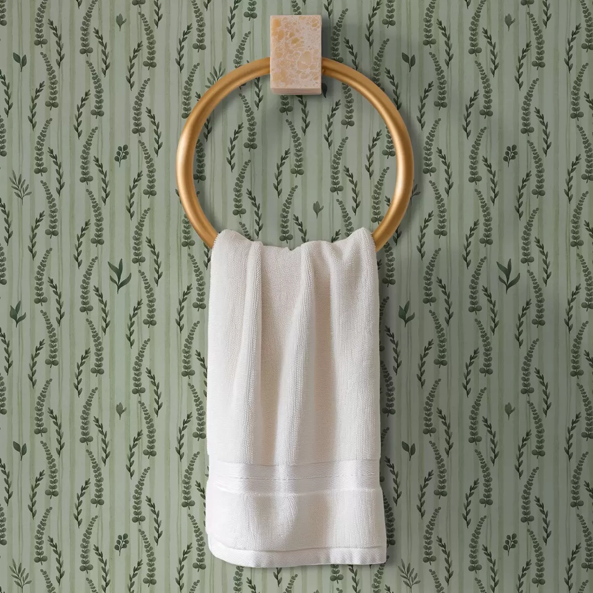 Tapety Hustá zelená tráva a výhonky mäty s pruhmi a00819