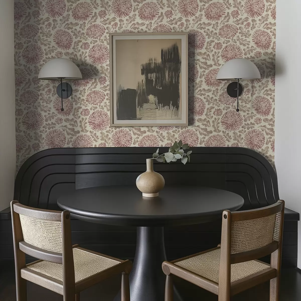 Tapety Chryzantémy s vínovými akcentmi na smotanovej farbe a00840v1