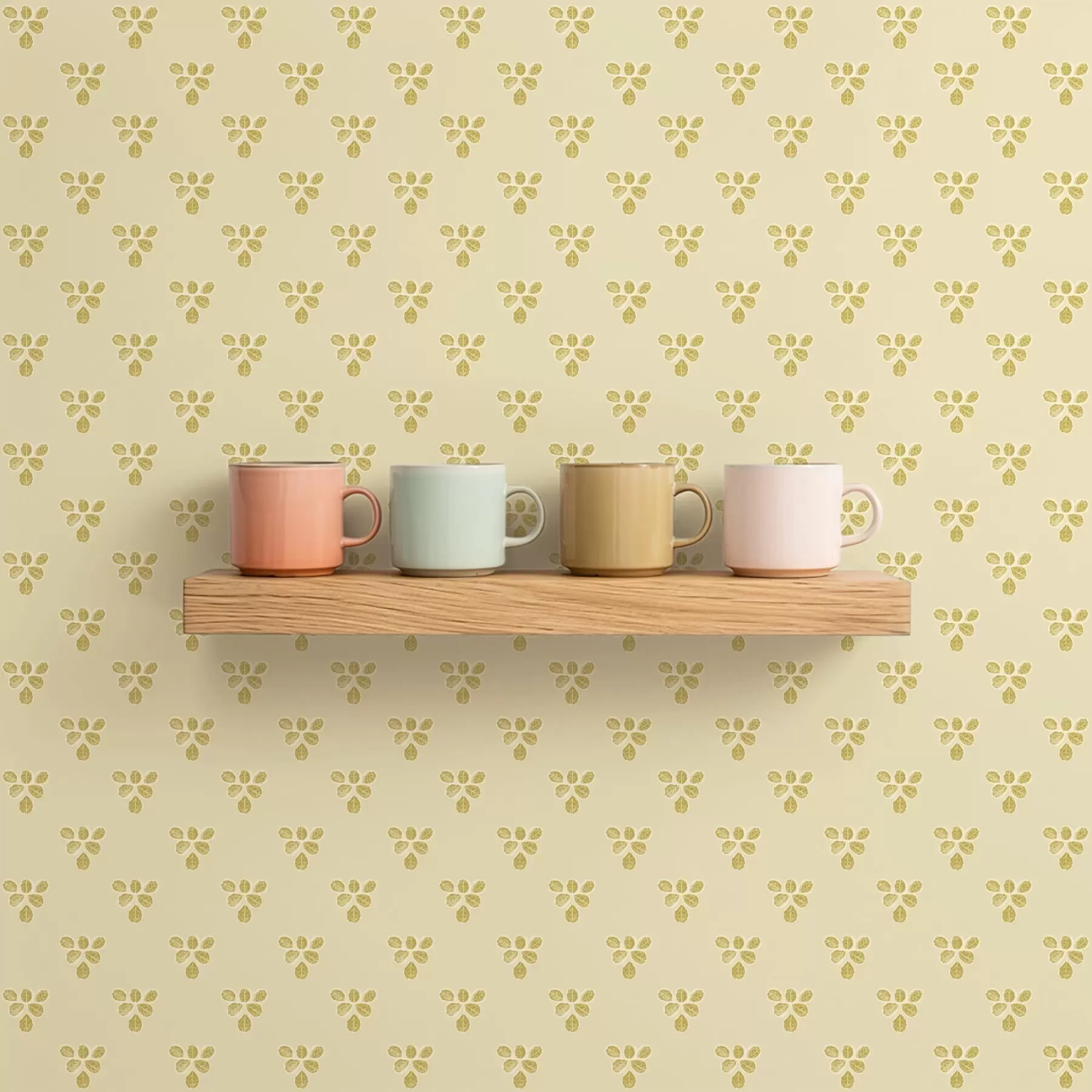 Fototapety Malá opakovanie: trojice listov na smotanovo-béžovom podklade a00848