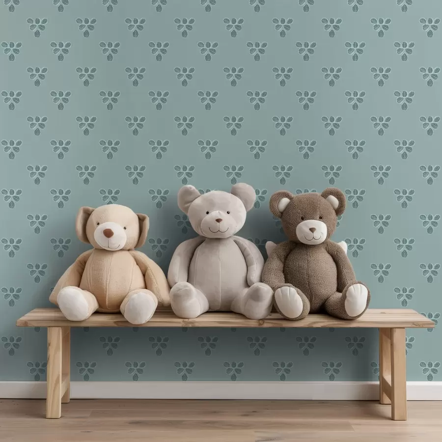 Fototapety Malá opakovanie: trojice listov na chladnej modrej farbe a00848v1