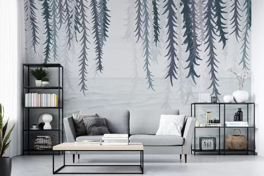 Fototapety Jemné viniče visiace nad vodou v akvarelovom štýle w04830v3