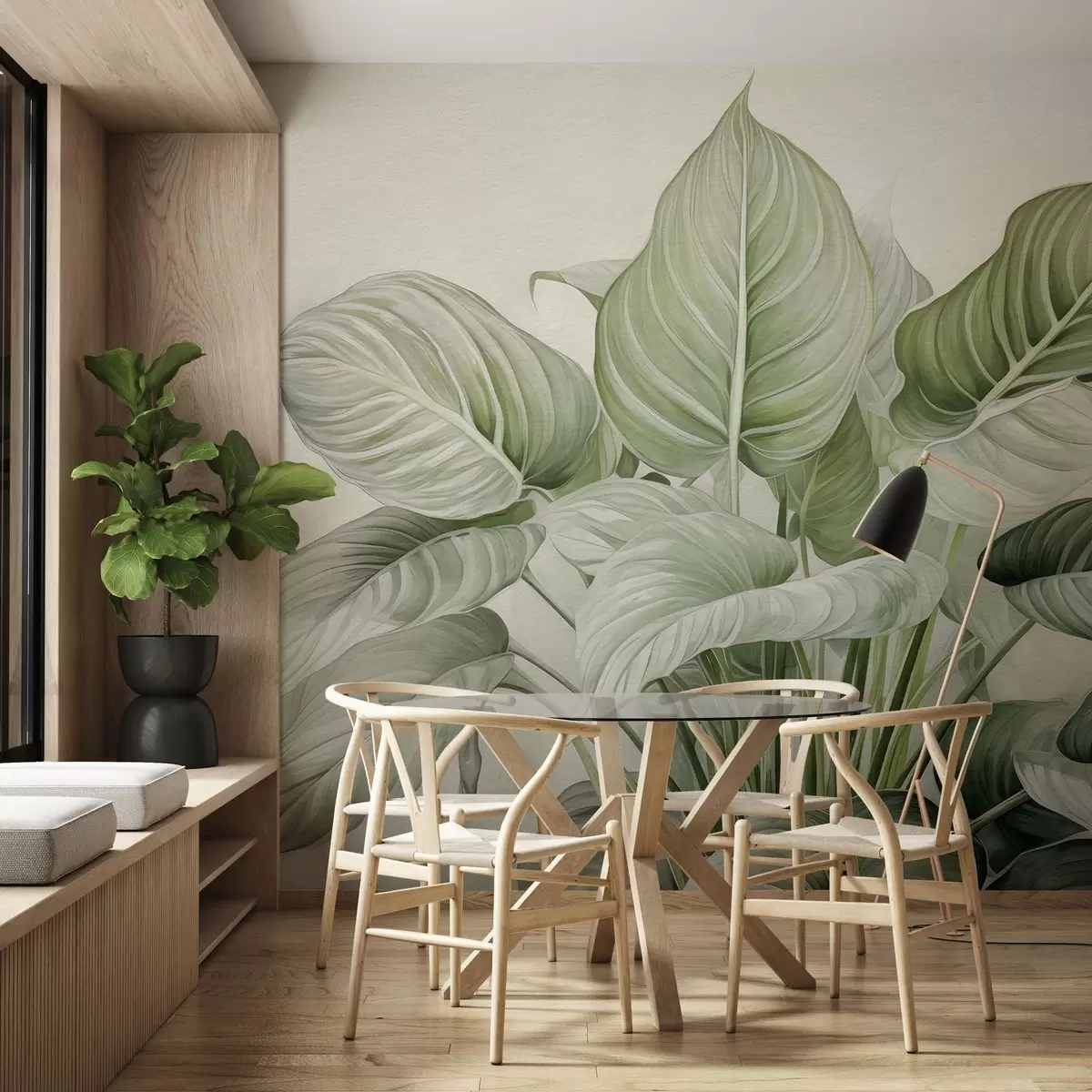 Fototapety Bujný ker so zelenými listami na stene w04835 - Uwalls.sk Fototapety Bujný ker so zelenými listami na stene w04835