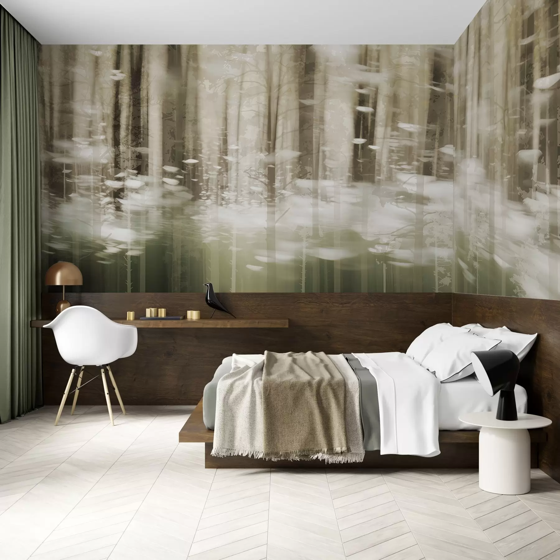 Fototapety Štylizované kmene stromov v pastelových farbách w04844