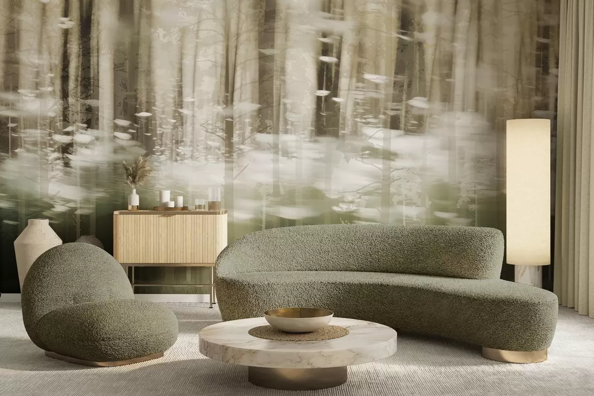 Fototapety Štylizované kmene stromov v pastelových farbách w04844 - Uwalls.sk Fototapety Štylizované kmene stromov v pastelových farbách w04844