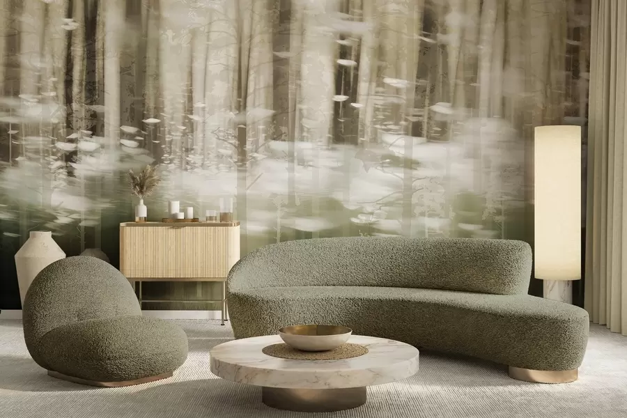 Fototapety Štylizované kmene stromov v pastelových farbách w04844