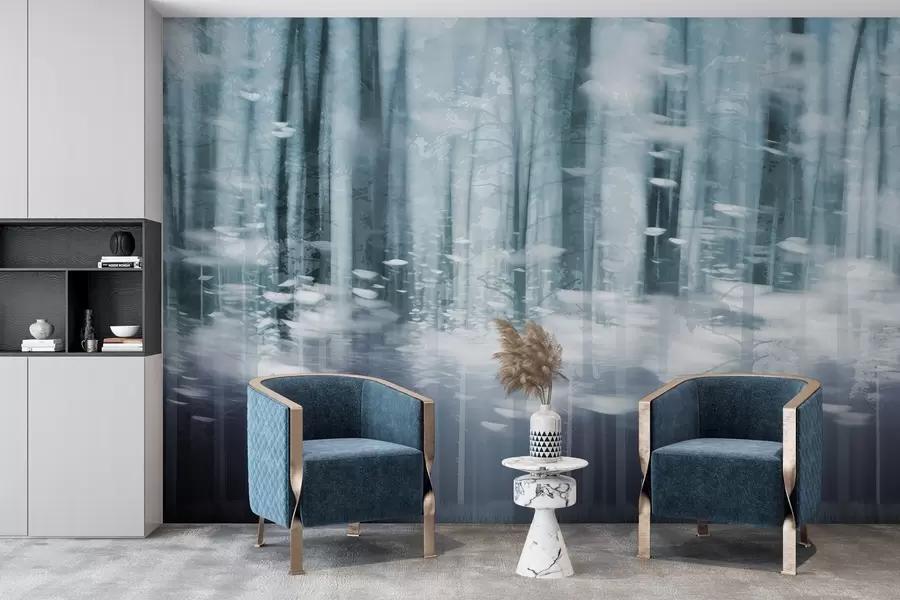 Fototapety Štylizované kmene stromov v pastelových farbách w04844v1