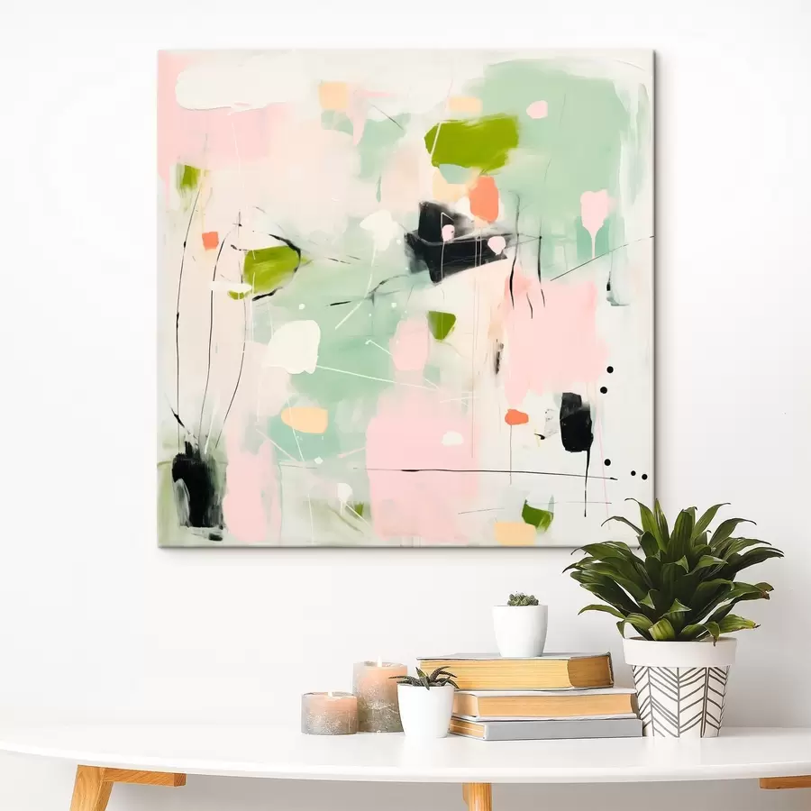 Obraz Ružová a mätová, pastelové ťahy štetcom s46324 zakúpiť Slovensko - Uwalls.se Obraz Ružová a mätová, pastelové ťahy štetcom s46324