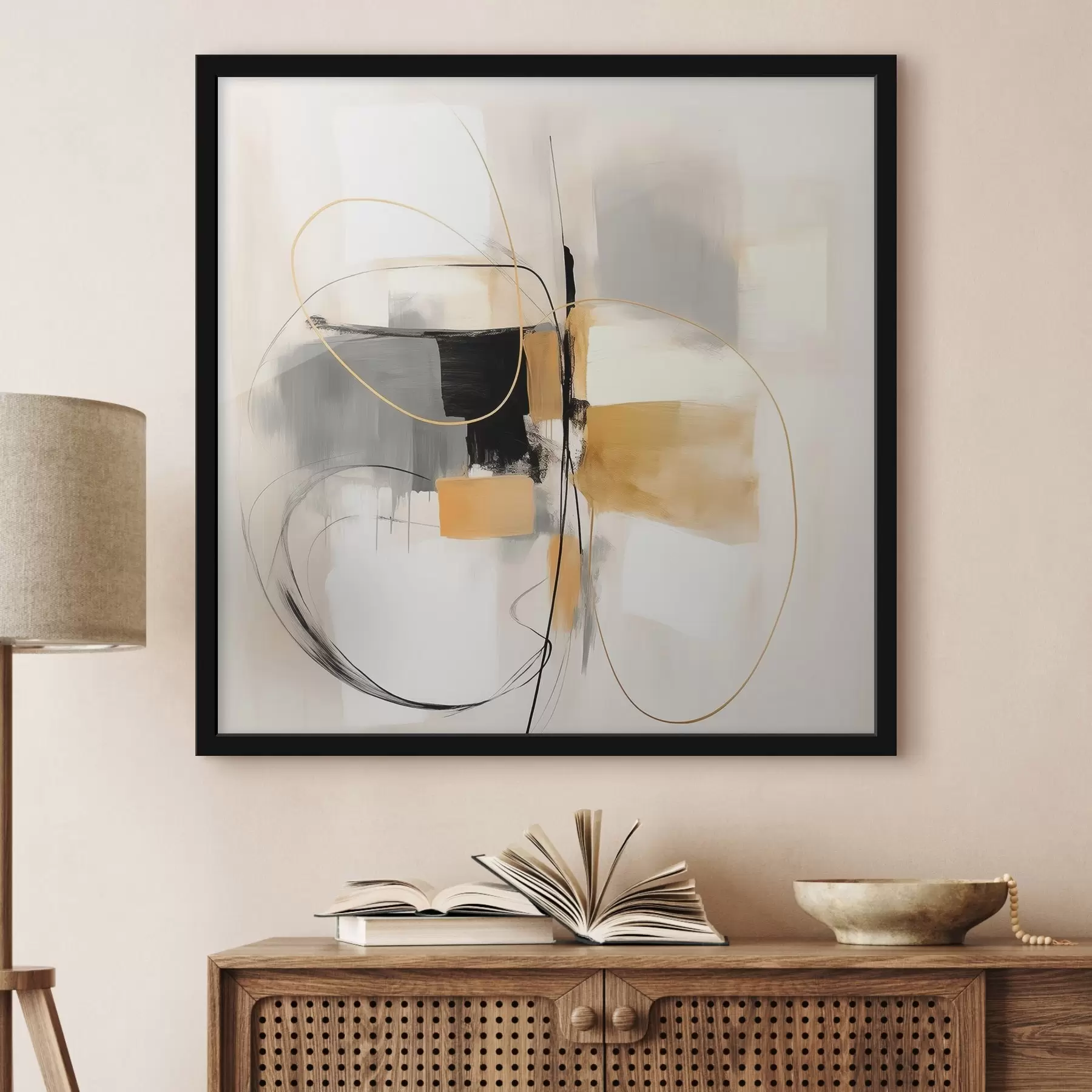 Fototapety Abstraktné línie a formy v olejovom štýle f46322