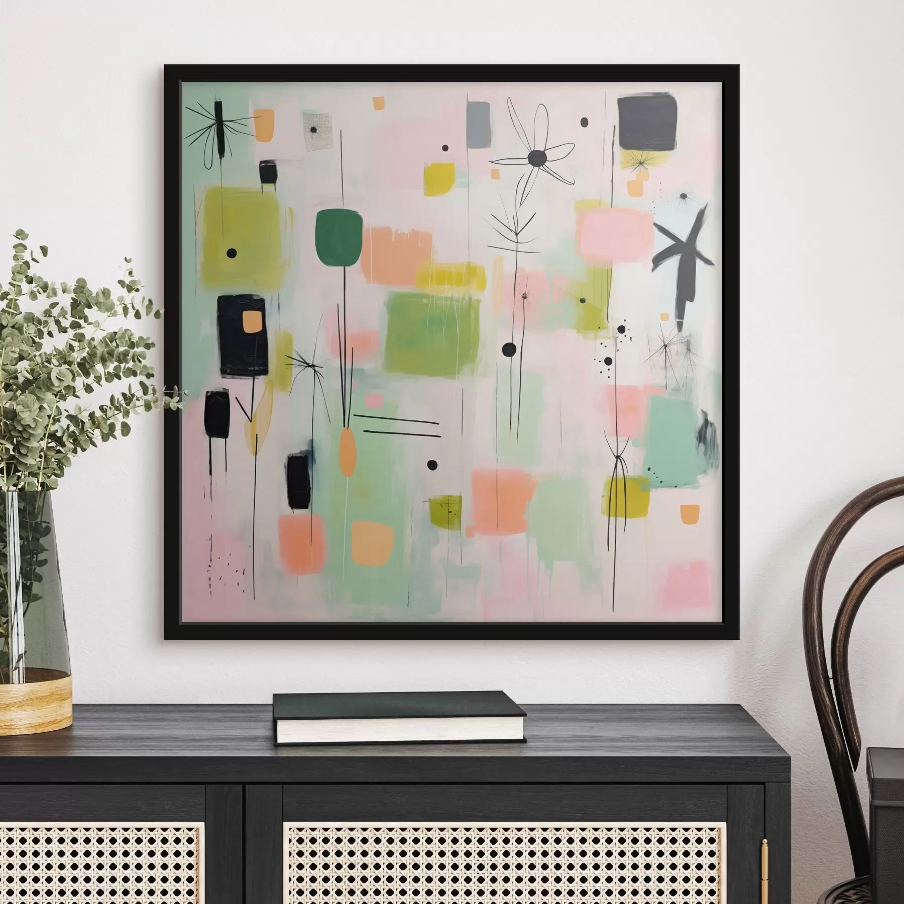 Fototapety Abstraktné kvety, ľahká kompozícia v olejovom štýle f46325