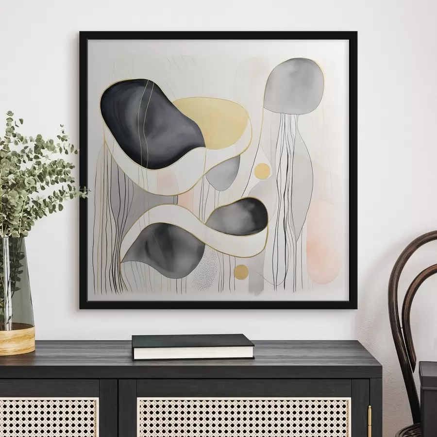 Fototapety Neutrálna kompozícia, sivé a pieskové škvrny v modernom štýle f46334