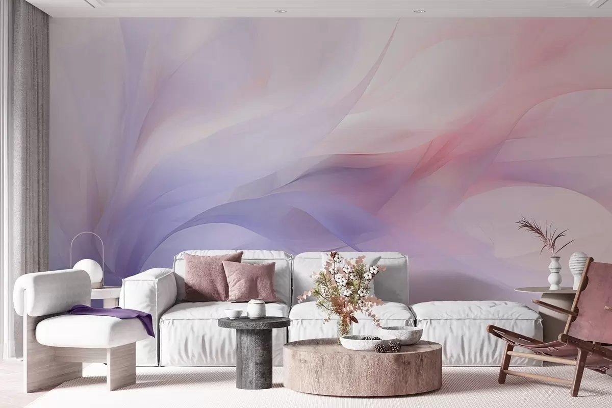 Fototapety Jemné abstraktné vlny v modrých a ružových odtieňoch w09508 - Uwalls.sk Fototapety Jemné abstraktné vlny v modrých a ružových odtieňoch w09508