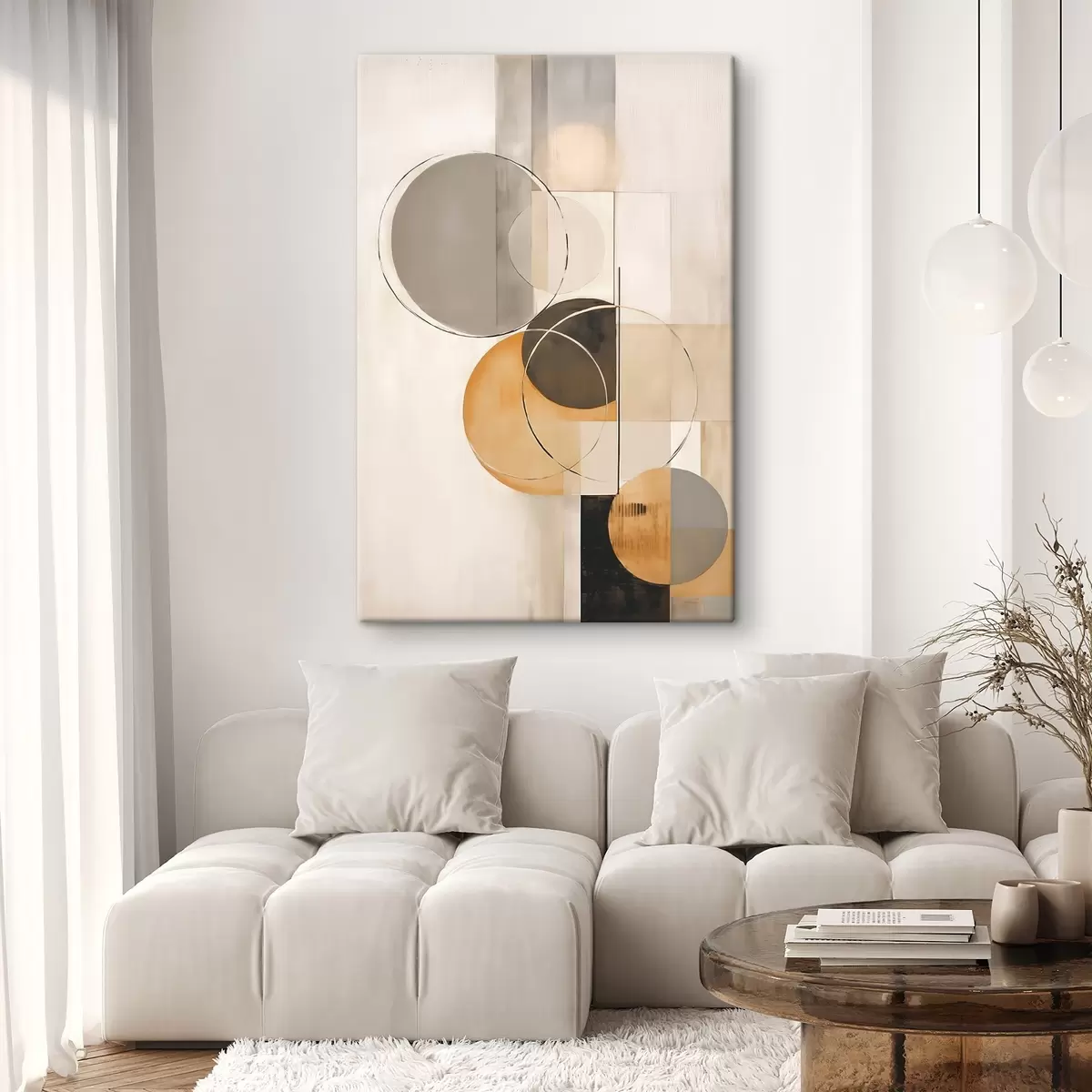 Obraz Geometrická abstrakcia s kruhmi s46358