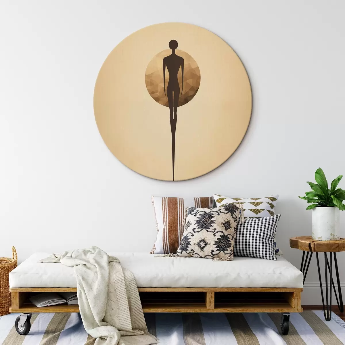 Okrúhle obrazy Abstraktná silueta r46356