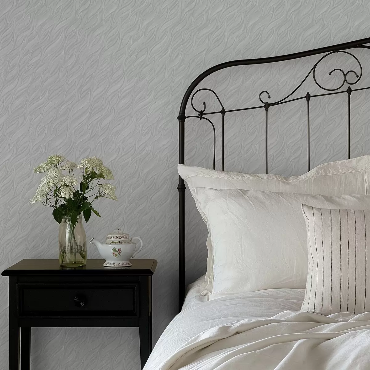 Tapety Textúrované vlny, svetlo mätová a00688v2