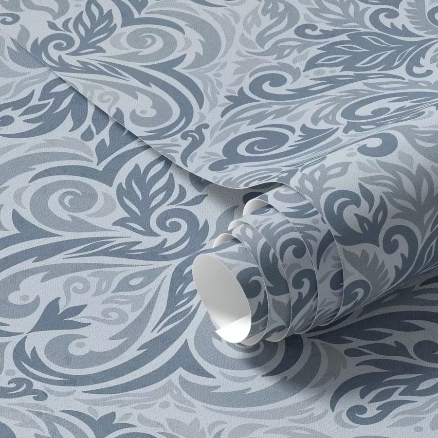 Fototapety Klasický damask, tmavomodrá na svetlomodrom podklade a00826