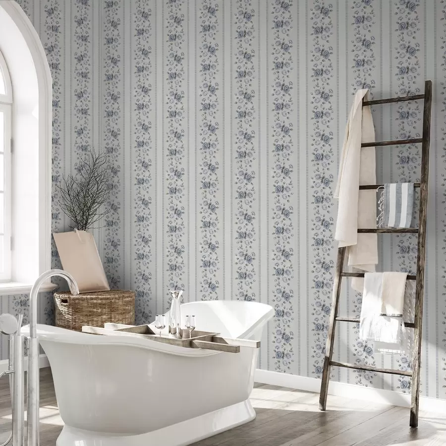 Fototapety Modré ruže vo vertikálnych pásoch na svetlom pozadí a00860