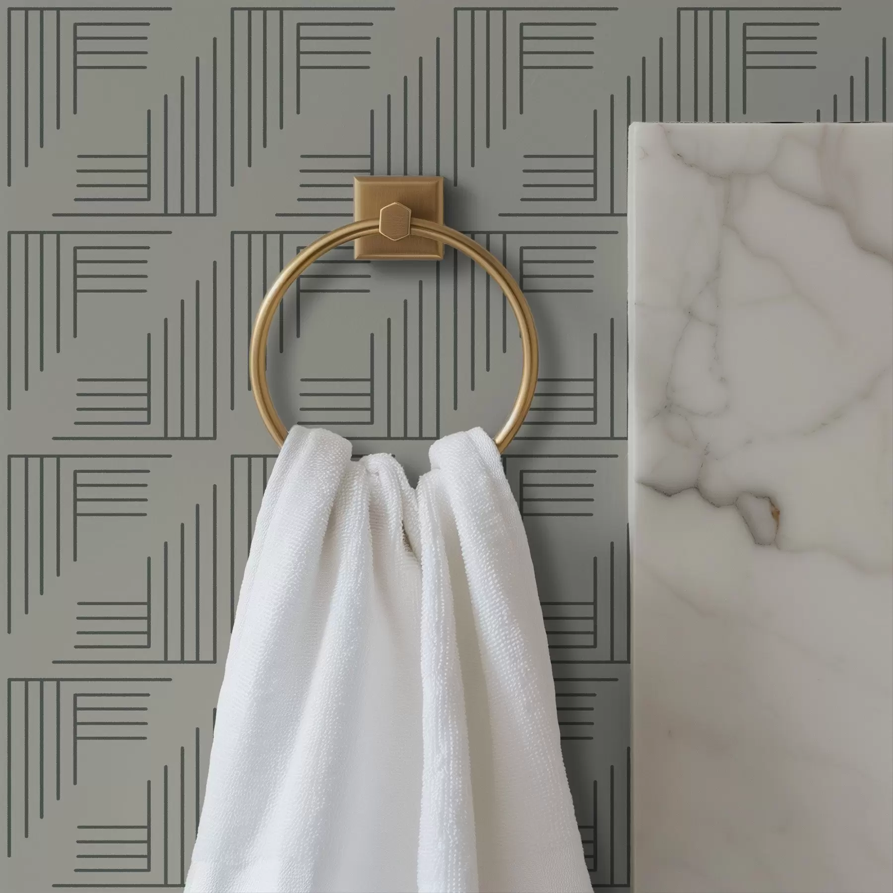 Fototapety Lineárne rohové bloky tvoriace štvorce v teplej sivej farbe a00907