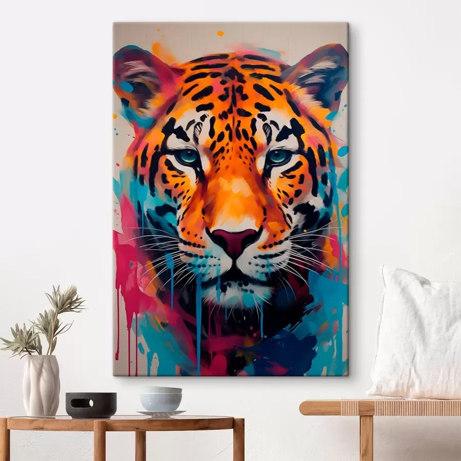 Obraz Jaguar v štýle pouličného umenia s46476