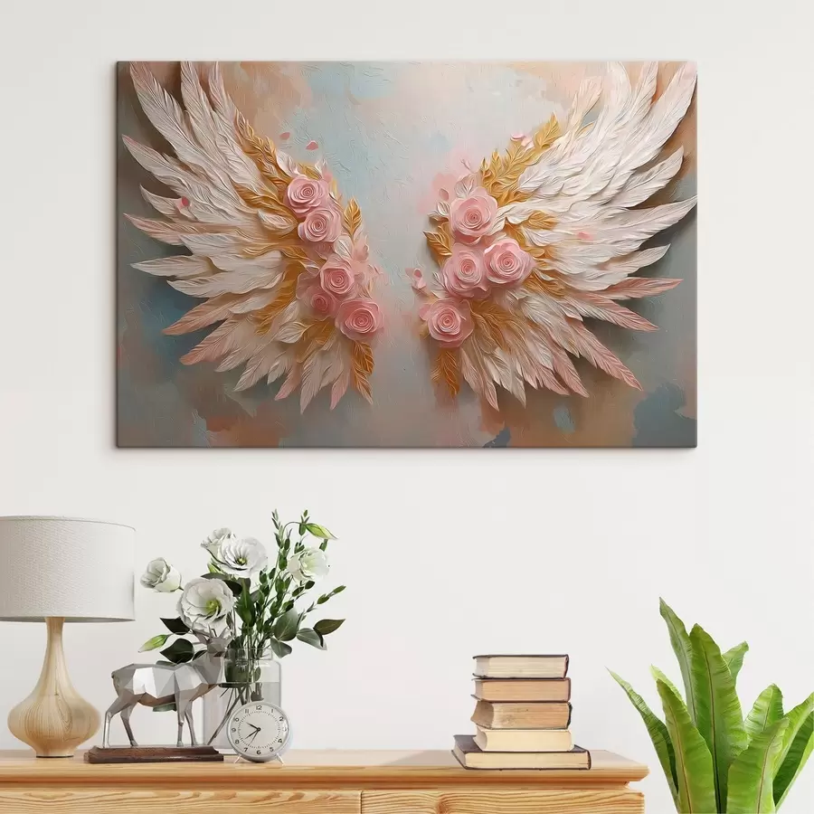 Obraz Krídla so žltou a ružovou farbou s46551