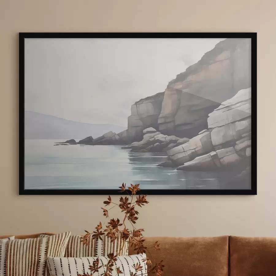 Fototapety Skalnaté pobrežie v hmle f46464