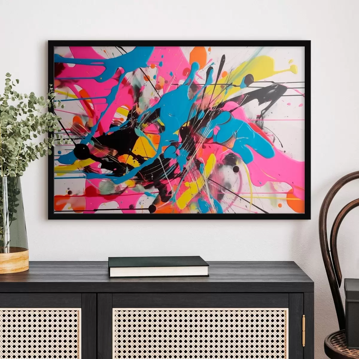 Plagáty Jasný škvrna farby. Abstraktný štýl kvapkania f46478