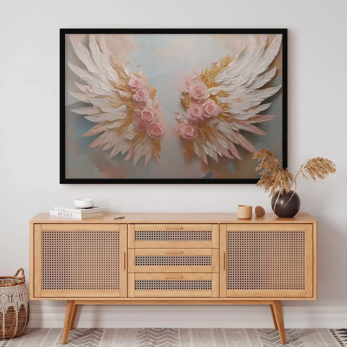 Plagáty Krídla so žltou a ružovou farbou f46551