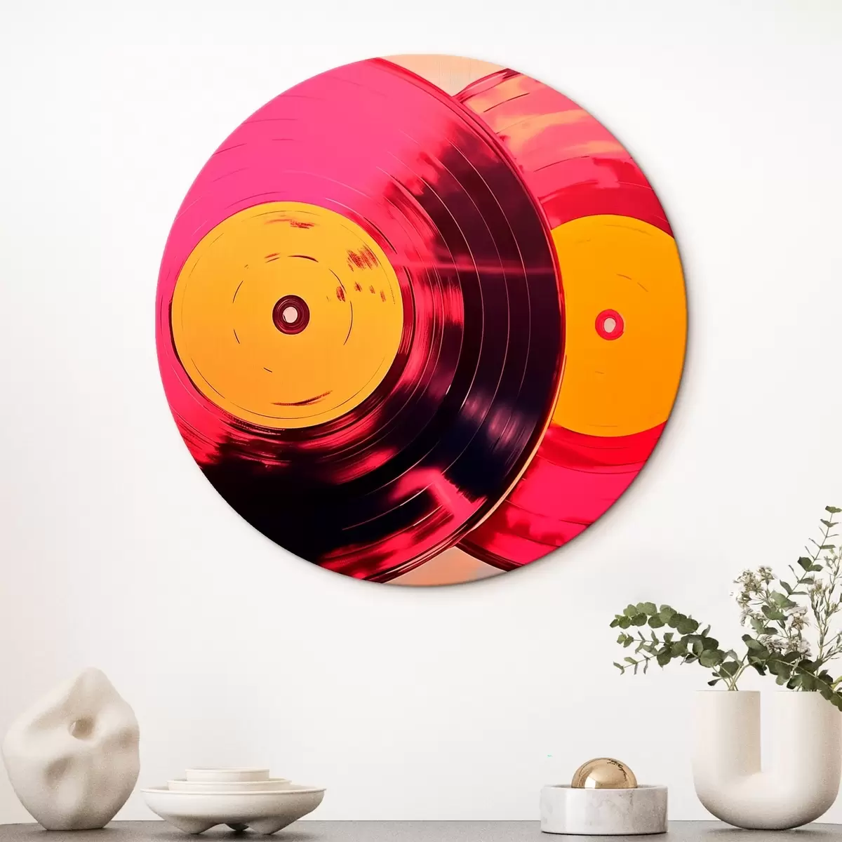 Okrúhle obrazy Farebné vinylové platne r46459