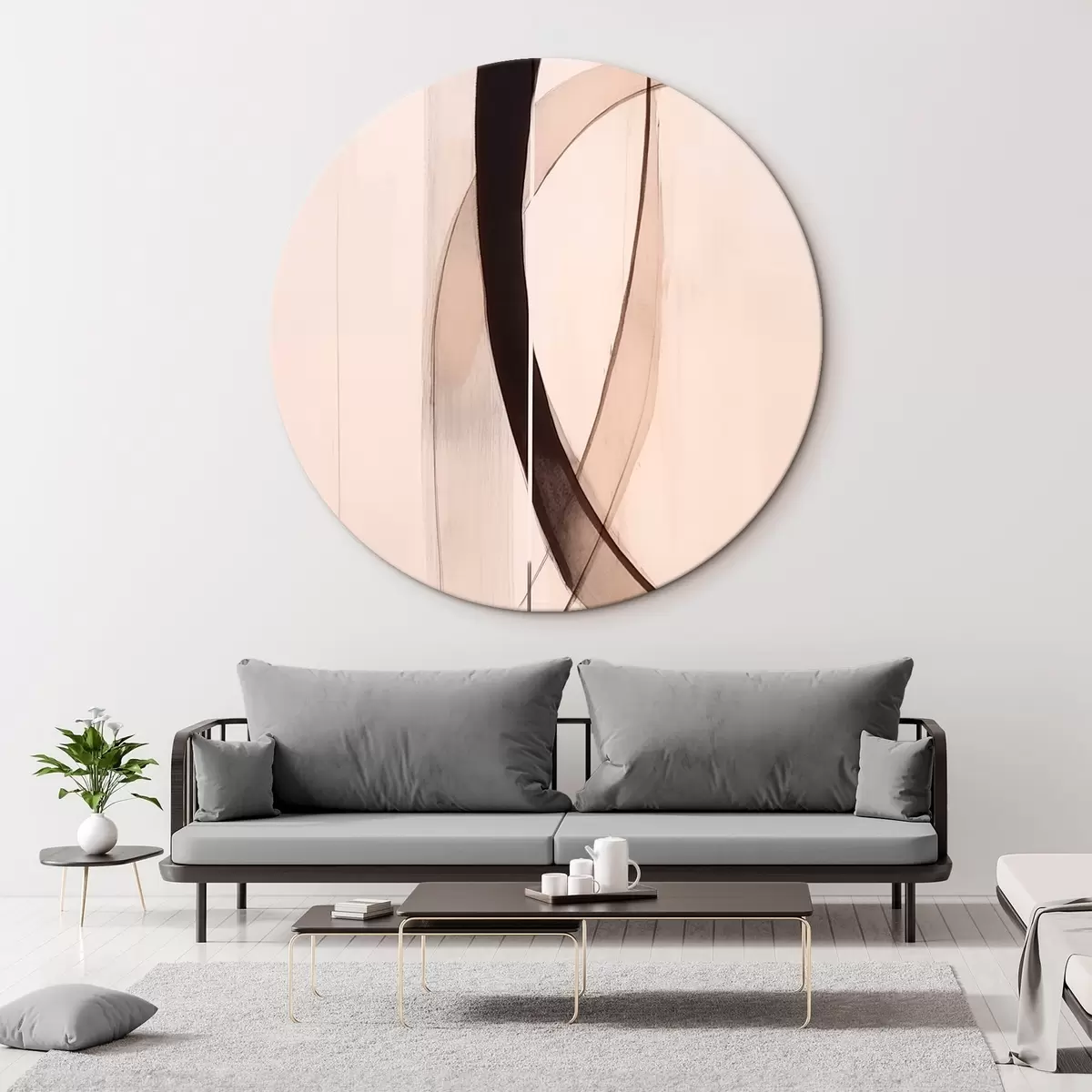 Okrúhle obrazy Elegantná kaligrafia. Abstraktné umenie r46468