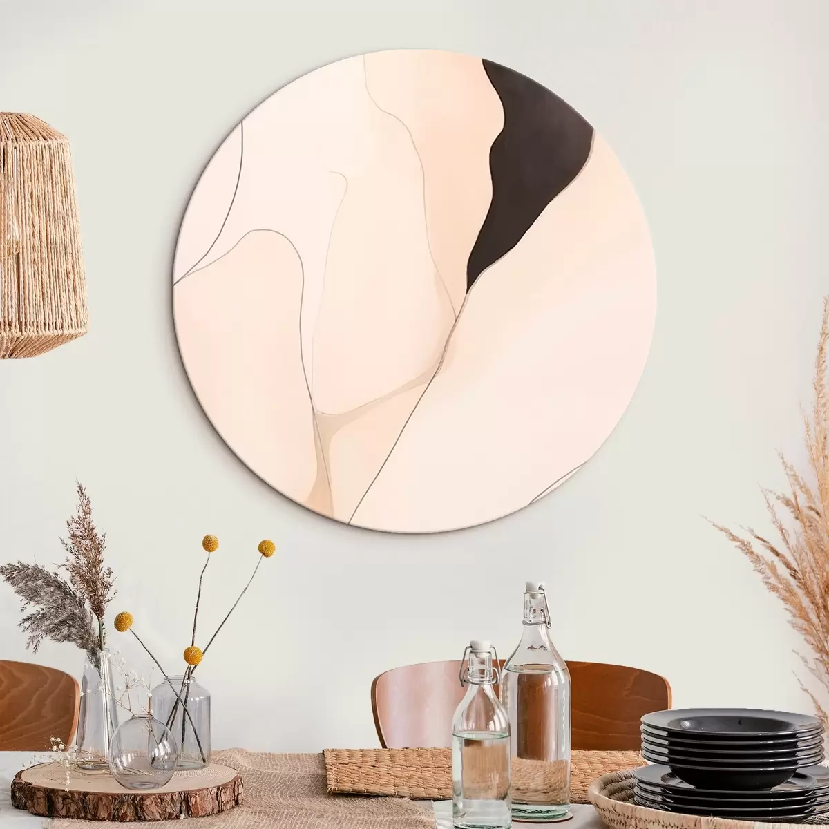 Okrúhle obrazy Abstrakcia kontúr r46470