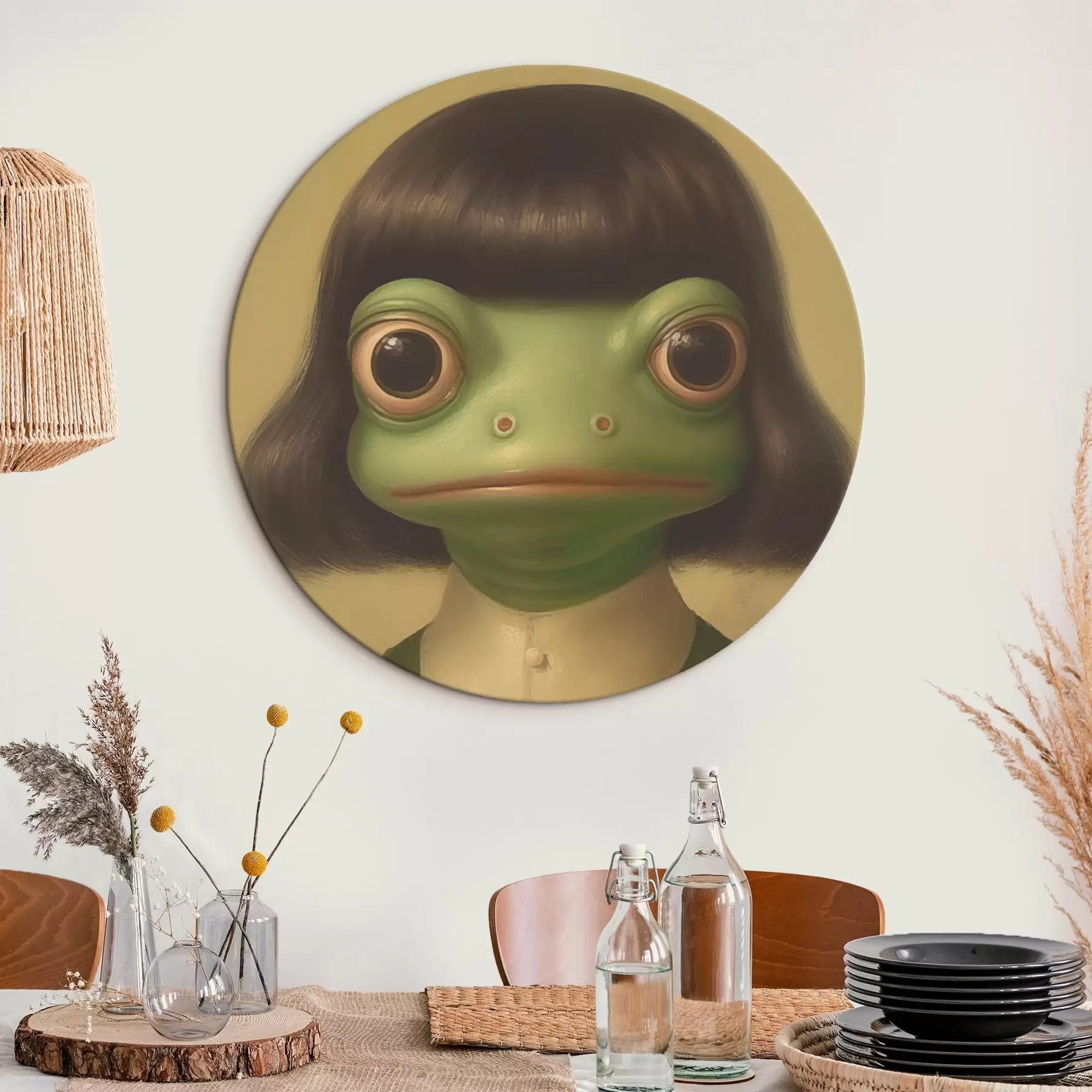 Obraz Dievča v retro štýle s žabkou r46458