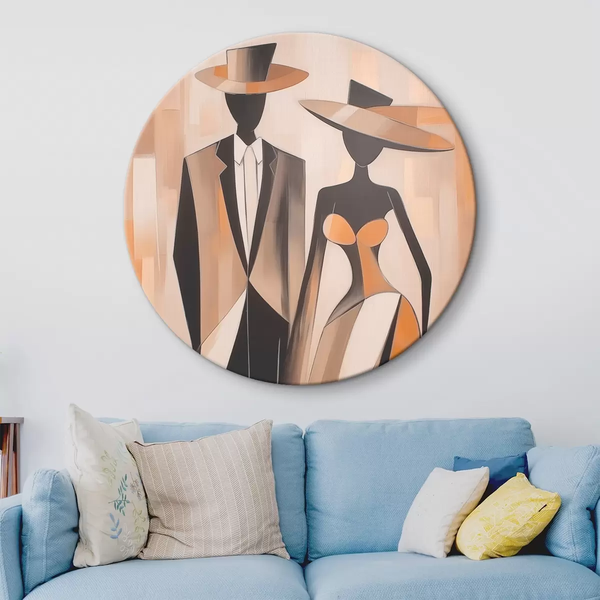 Okrúhle obrazy Siluety páru r46477