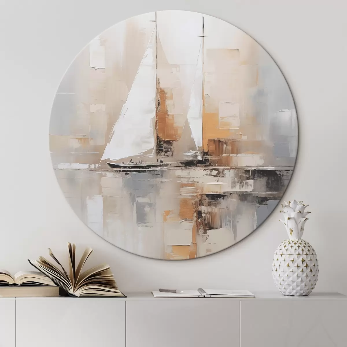 Okrúhle obrazy Abstrakcia plachetnice r46566