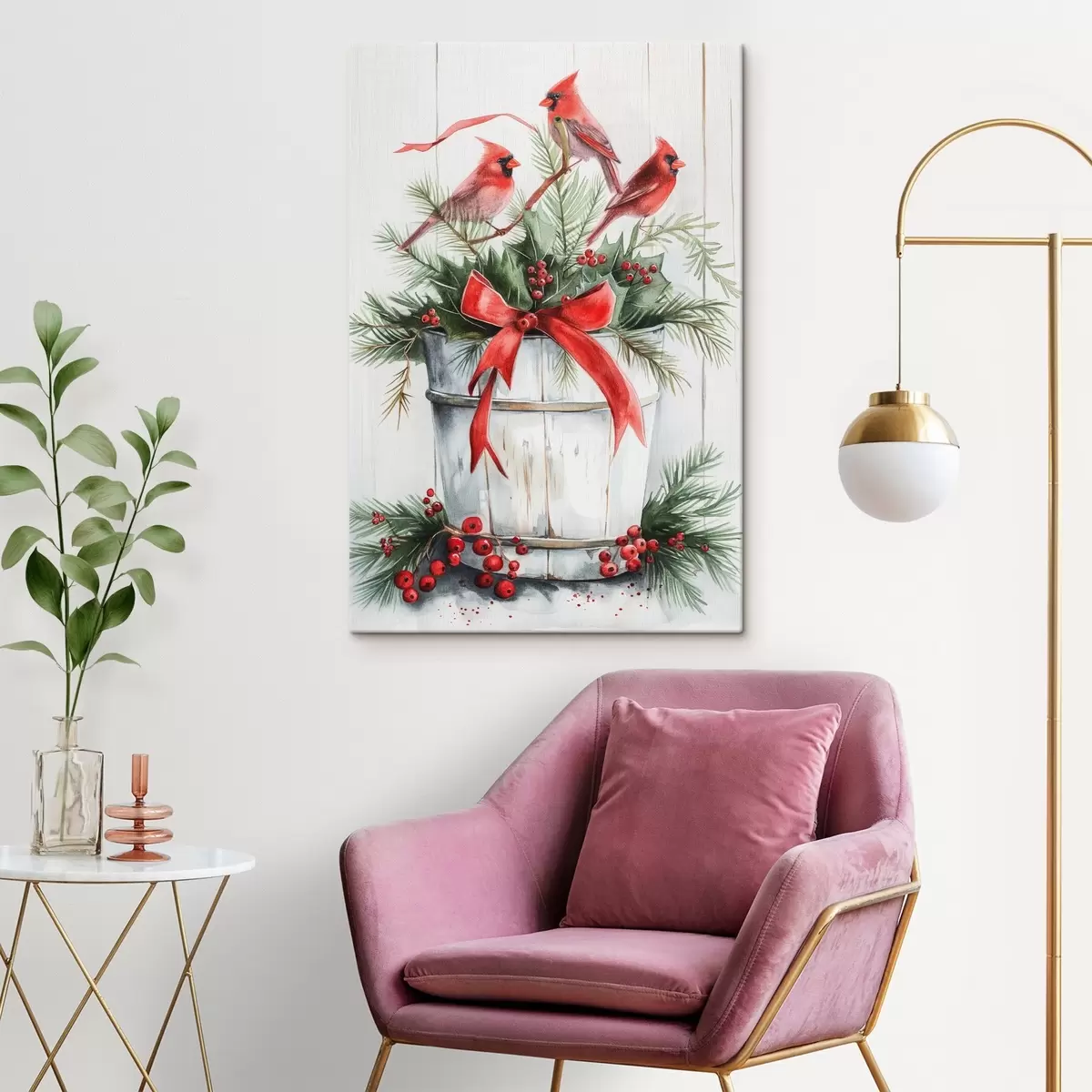Obraz Vtáky na vianočnom hrnci s46607