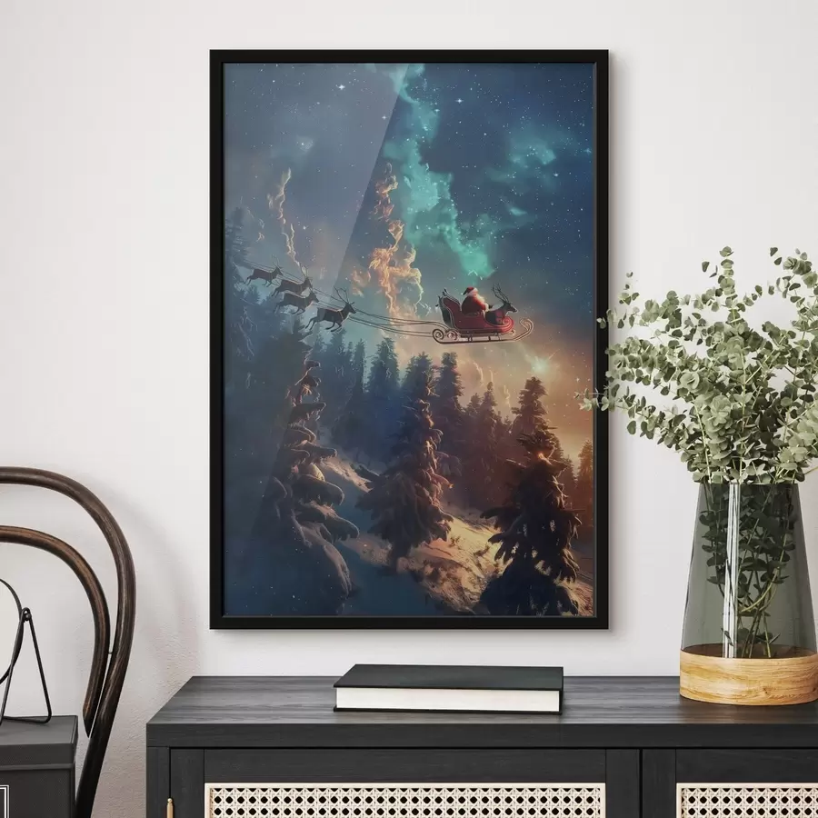 Fototapety Santa Claus na sobovi f46602