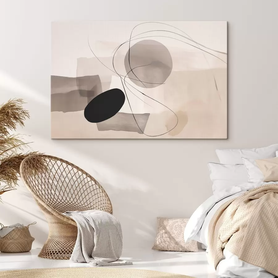 Obraz Abstraktné tvary s čiarami s46455